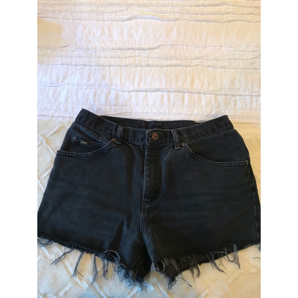 Lee high waisted black denim shorts